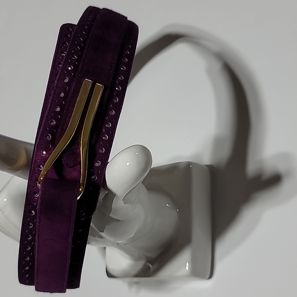 CHARLES JORDAN Purple Suede Belt Bohemian Vintage Southwestern adjustable OSFM - Picture 15 of 16